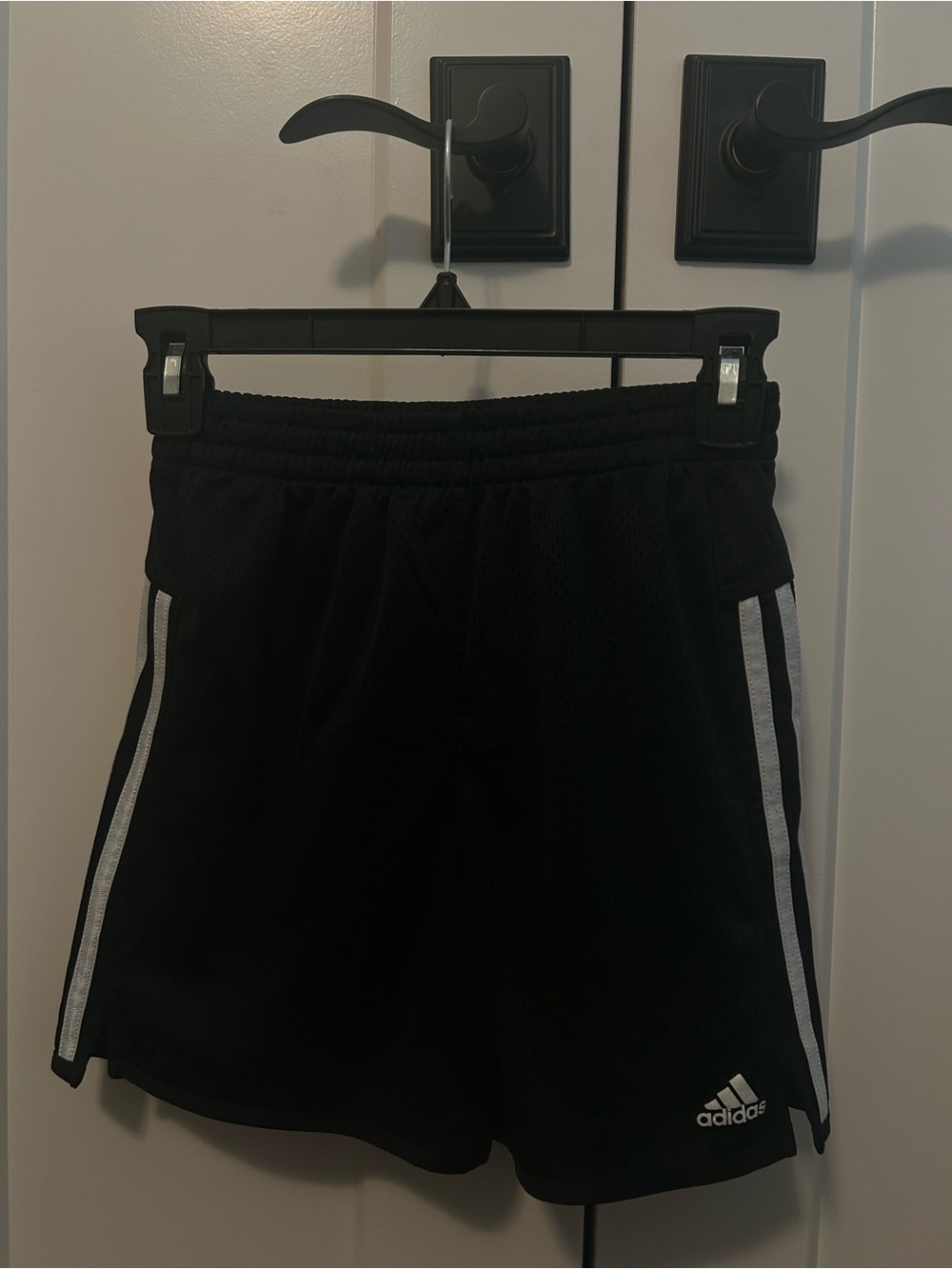 adidas Black Sports Shorts with White Logo